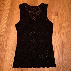 Black V-neck Lace Camisole/Tank Top Like New, Excellent Condition by Last Tango